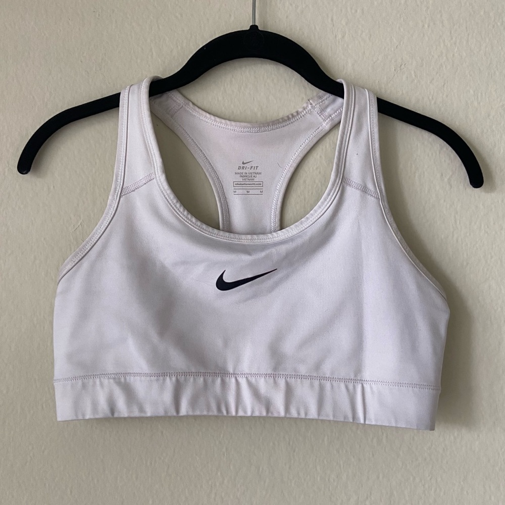 Nike Pro Sport Bra, Dri-Fit, White, Size M